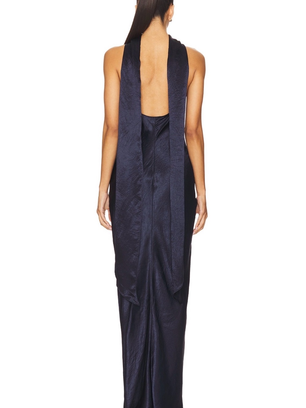 Amanda Uprichard Navy Halter Maxi Dress - Picture 3 of 4